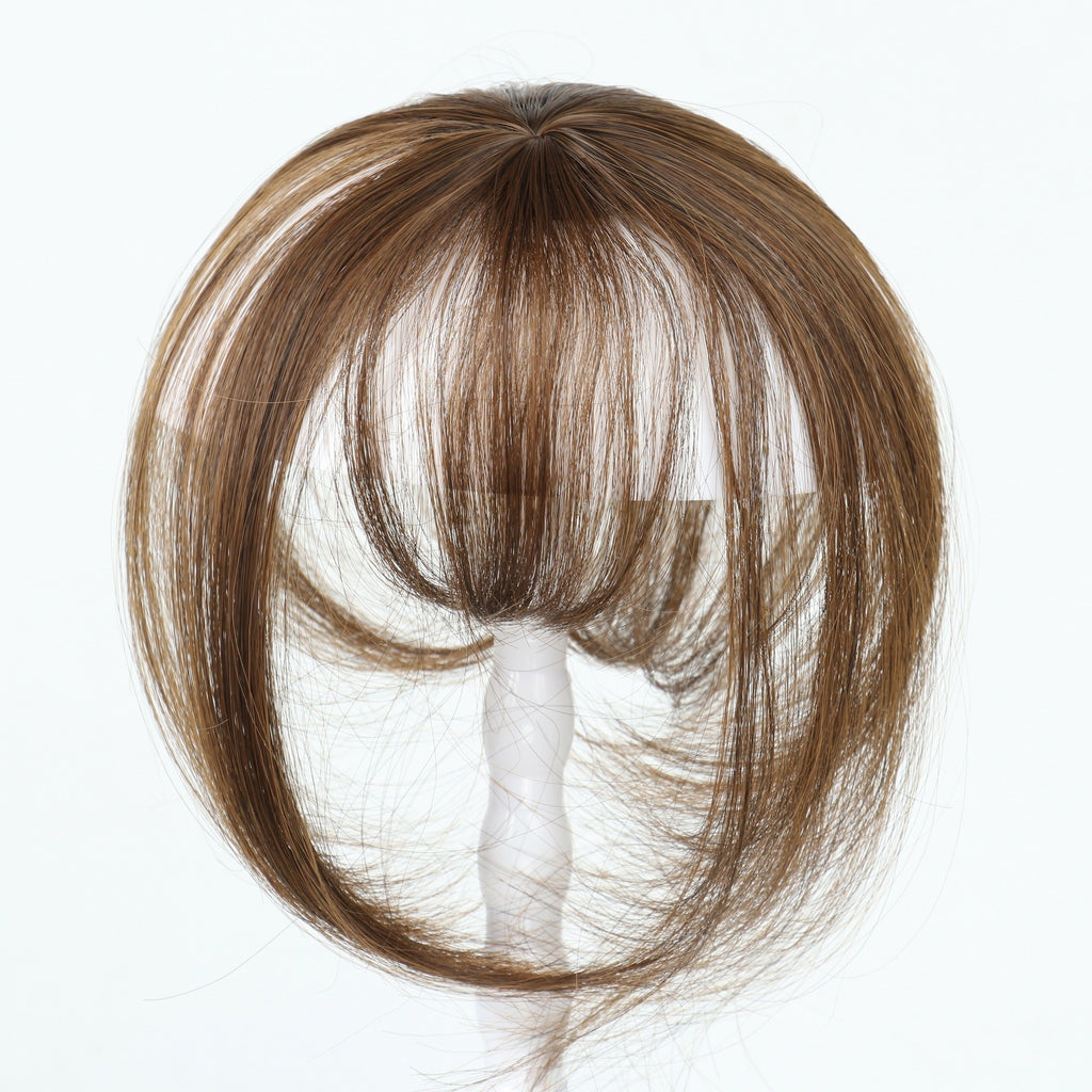 [Everyday Elegance] Chic 3D Clip-In Bangs Fringe for Women - Invisible Synthetic Hairpiece, Natural Black, Straight Style, Fit, with Temples - Perfect for Daily Wear