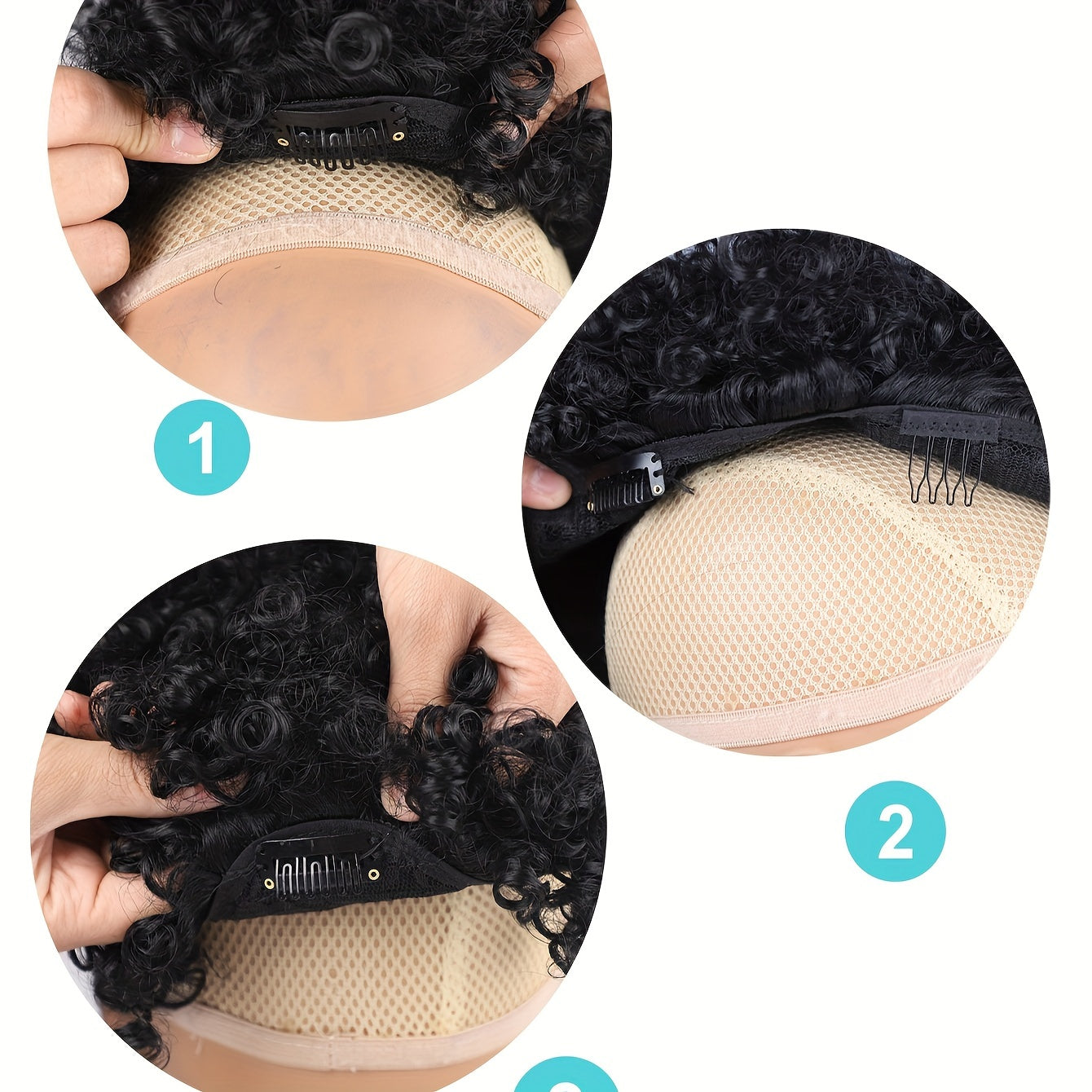 Afro High Puff Hair Bun Ponytail Drawstring With Bangs Synthetic Jerry Curly Mohawk Kinky Curly Fauxhawks Pony Tail Clip In On Ponytails For Women Hair Extensions With Six Clips