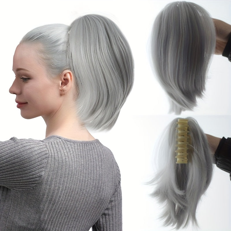 Chic Claw-Clip Ponytail Extension for Women - Straight Synthetic Hair, Versatile & Easy to Style