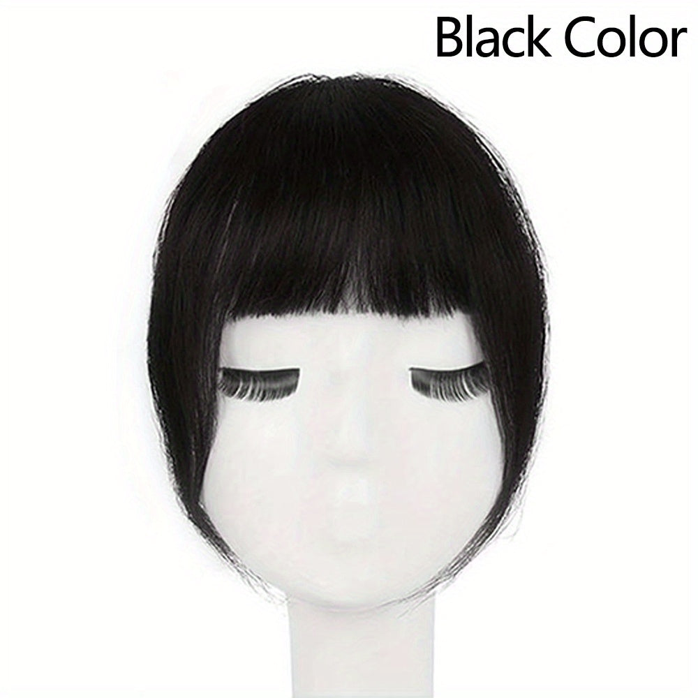 Clip-In Bangs Real Human Hair Extensions with Fringe & Temples - Natural Curved Straight Hairpieces for Women, Easy to Style Daily Wear, Adds Volume & Dimension, Versatile Hairpiece, Elegant Hairpiece, Secure Clip Attachments