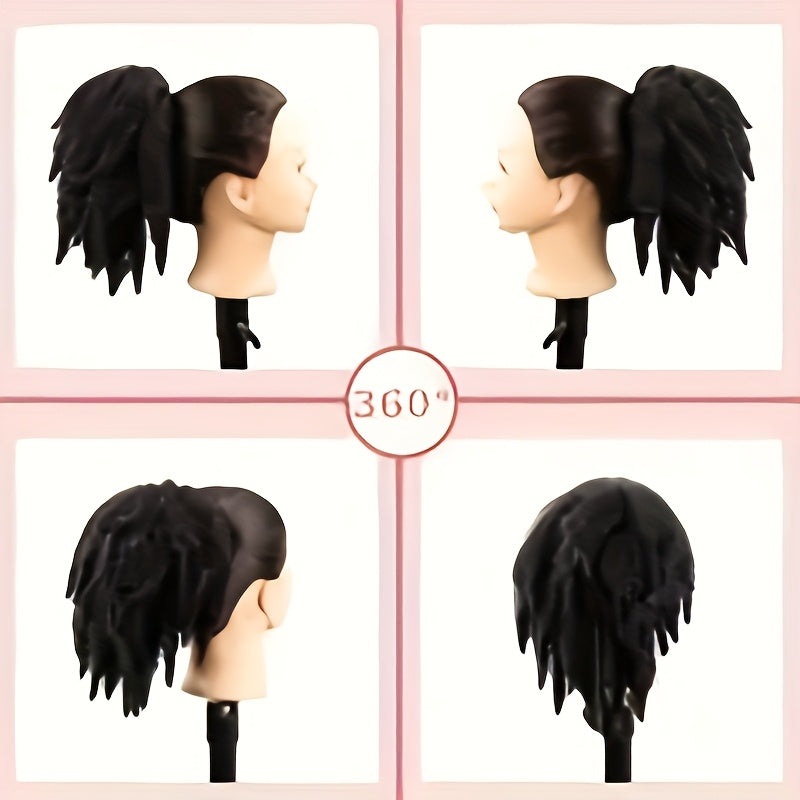 BELLE SHOW 35.56cm Afro Kinky Curly Ponytail Extension with Clips - Synthetic Hair Drawstring Ponytail for Women, Black | Secure Hold, Natural Look, Versatile Styling for All Ethnicities, Ponytail Hair Clip