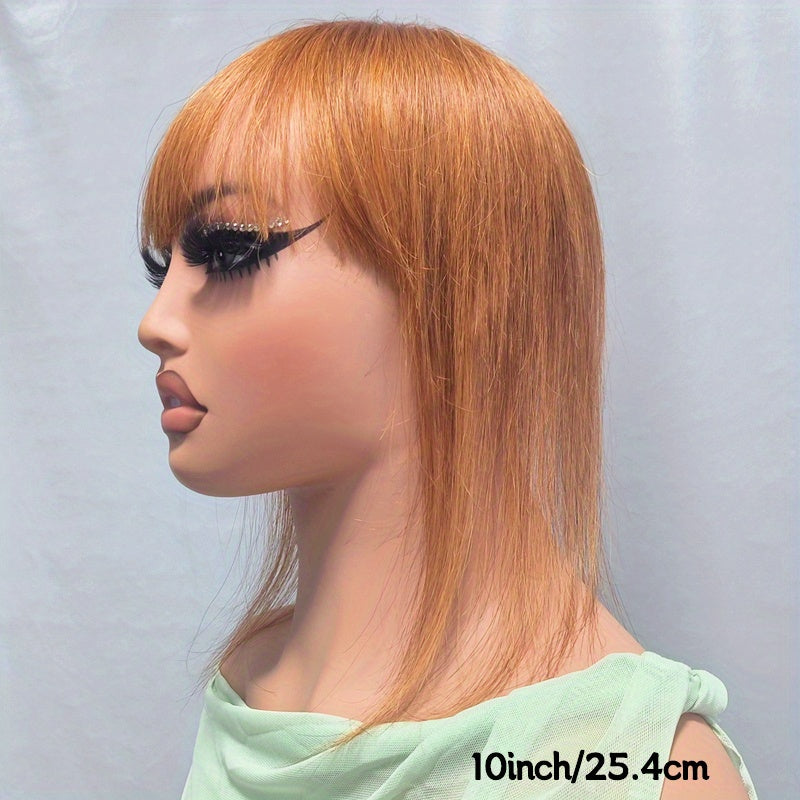 8/10 Inch Invisible Human Hair Base Toppers, 100% Human Hair Topper with Bangs, Lightweight Hair Pieces for Women with Thinning Hair, #30 Color Women'S Clip-On Hair Replacement, Straight Hair Invisible Topper 3D Hair Toppe