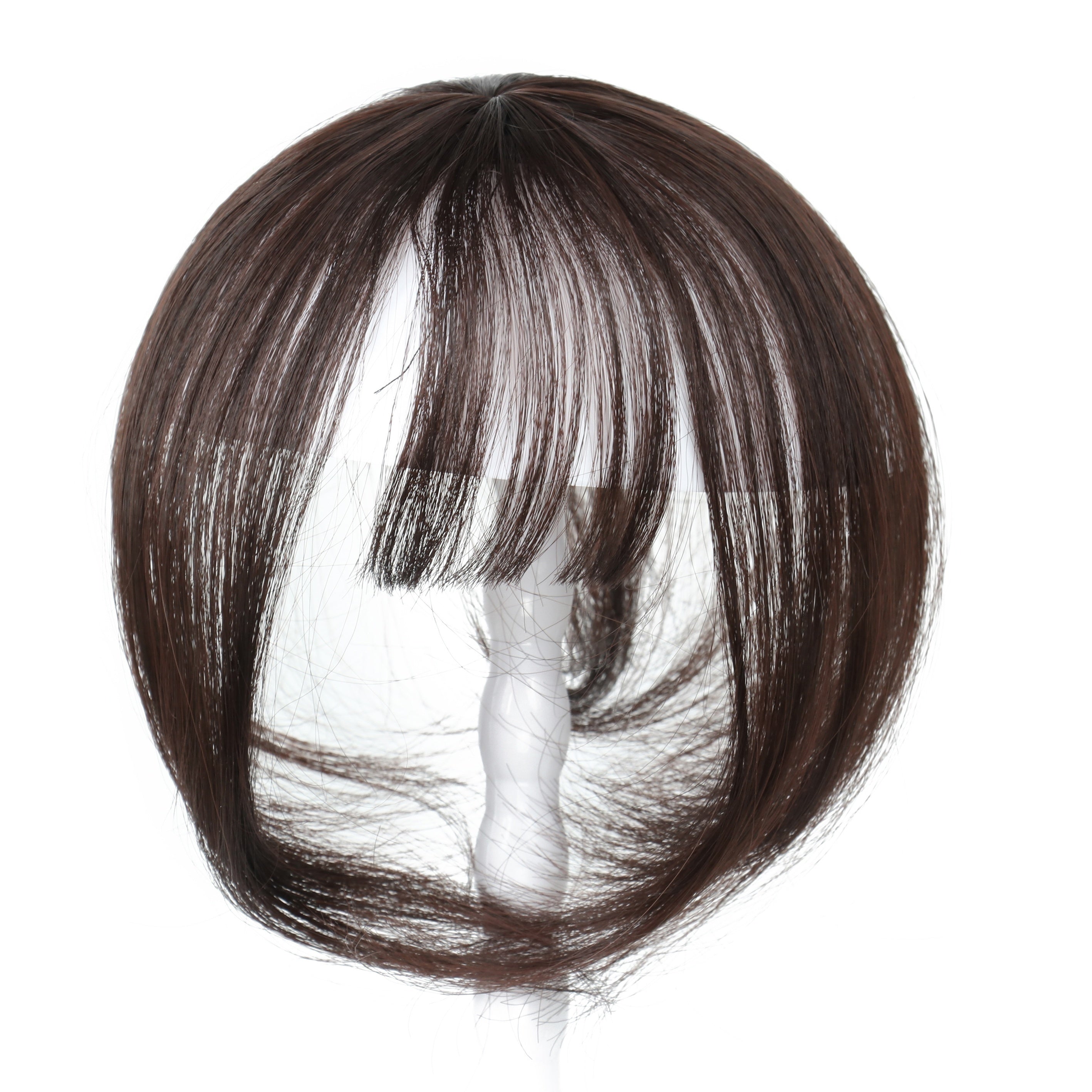[Everyday Elegance] Chic 3D Clip-In Bangs Fringe for Women - Invisible Synthetic Hairpiece, Natural Black, Straight Style, Fit, with Temples - Perfect for Daily Wear