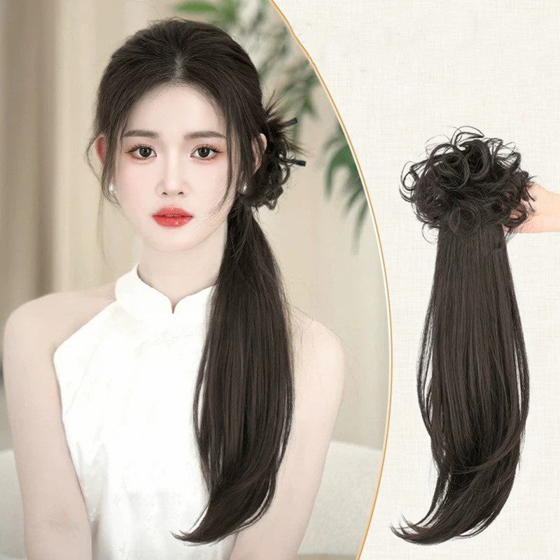 Elegant Deep Wave Ponytail Extension for Women - Natural-Looking Synthetic Hair, Claw Clip In, Versatile for All Occasions