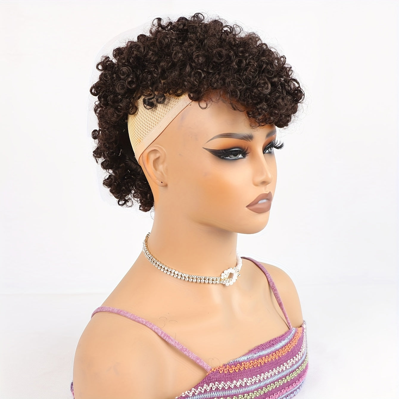 Afro High Puff Hair Bun Ponytail Drawstring With Bangs Synthetic Jerry Curly Mohawk Kinky Curly Fauxhawks Pony Tail Clip In On Ponytails For Women Hair Extensions With Six Clips