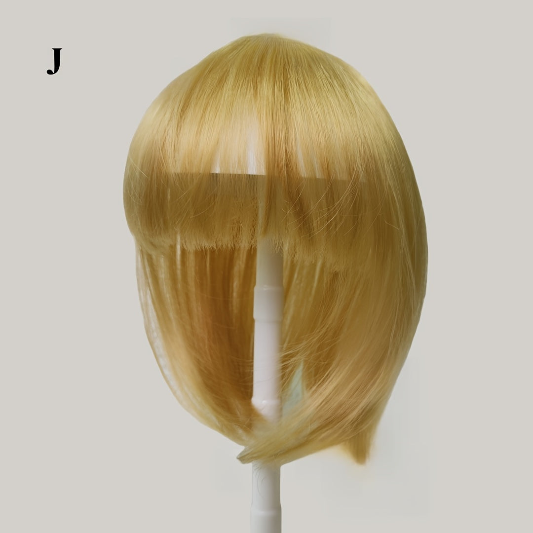 Instant 360° Straight Synthetic Hair Clip-In Bangs Toppers - Easy to Use, Suitable for All Hair Types, Natural Looking Hair Extensions for Women(15 Different Colors\30G)
