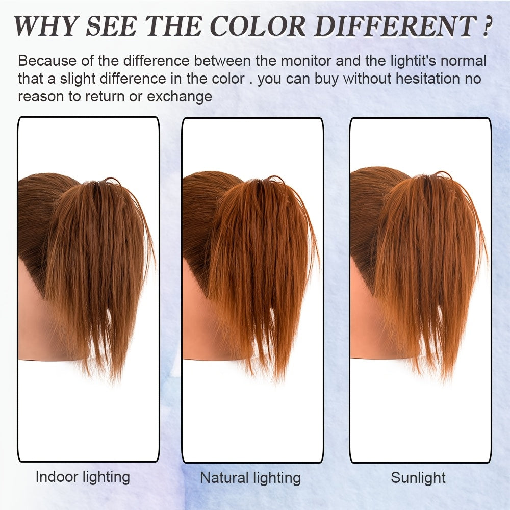 Elegant Claw-In Ponytail Extension for Women - Tousled Updo Style in Black, Brown & Blonde Highlights | Heat-Resistant Synthetic Hair | Perfect for Daily Wear, Parties & Gifts, Ponytail Hair Extensions