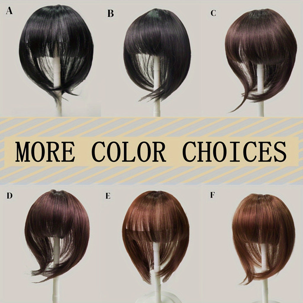 Instant 360° Straight Synthetic Hair Clip-In Bangs Toppers - Easy to Use, Suitable for All Hair Types, Natural Looking Hair Extensions for Women(15 Different Colors\30G)