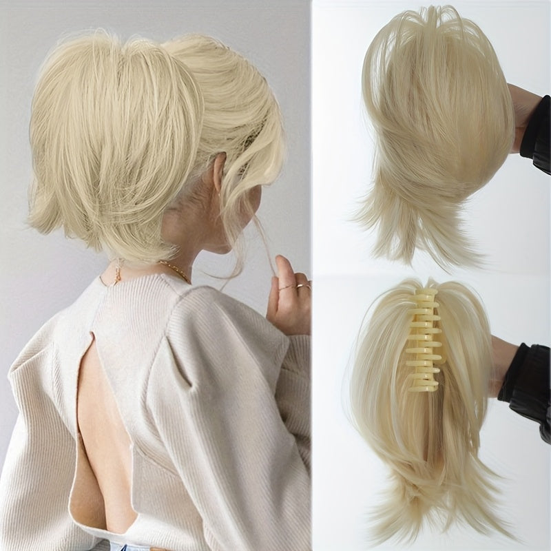 Chic Claw-Clip Ponytail Extension for Women - Straight Synthetic Hair, Versatile & Easy to Style
