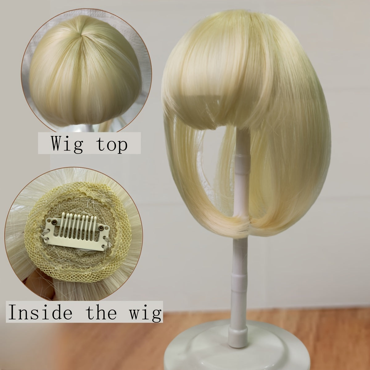 Instant 360° Straight Synthetic Hair Clip-In Bangs Toppers - Easy to Use, Suitable for All Hair Types, Natural Looking Hair Extensions for Women(15 Different Colors\30G)