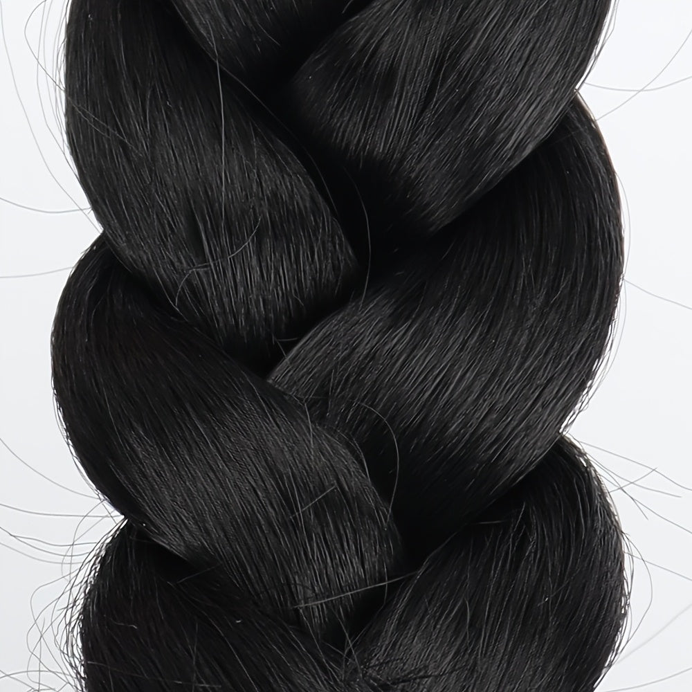 Claw Clip Braided Ponytail Extension for Women - Synthetic Straight Hair, Adds Volume & Style, Easy to Use, Perfect for Everyday Hairstyles