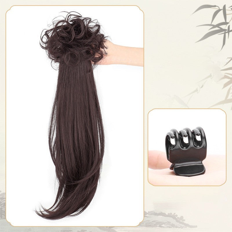 Elegant Deep Wave Ponytail Extension for Women - Natural-Looking Synthetic Hair, Claw Clip In, Versatile for All Occasions