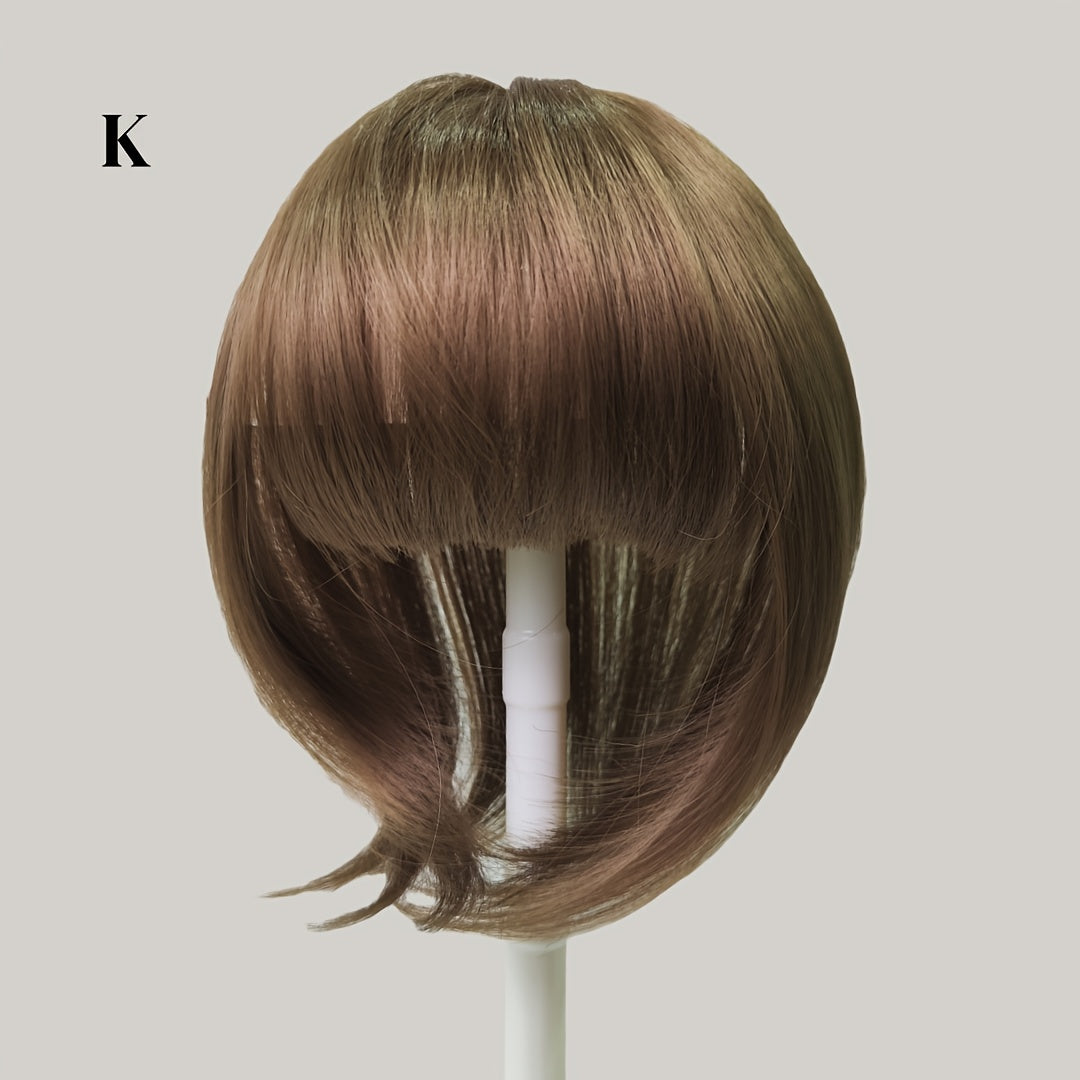 Instant 360° Straight Synthetic Hair Clip-In Bangs Toppers - Easy to Use, Suitable for All Hair Types, Natural Looking Hair Extensions for Women(15 Different Colors\30G)