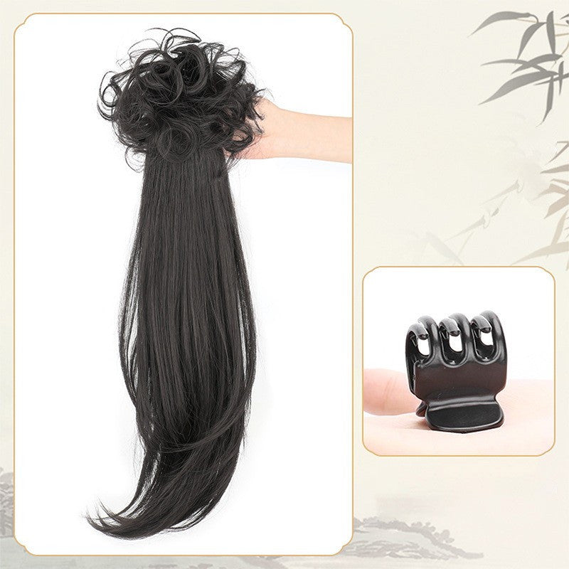 Elegant Deep Wave Ponytail Extension for Women - Natural-Looking Synthetic Hair, Claw Clip In, Versatile for All Occasions