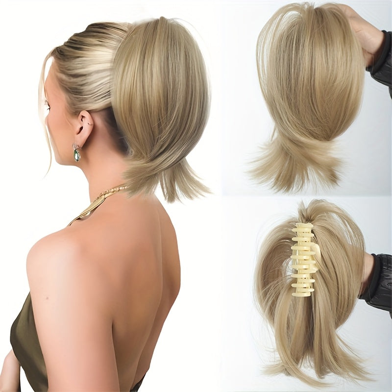 Chic Claw-Clip Ponytail Extension for Women - Straight Synthetic Hair, Versatile & Easy to Style