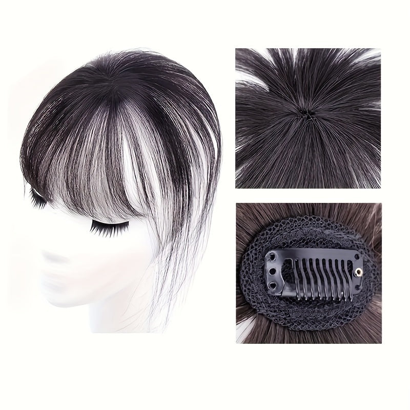 Instant 360° Straight Synthetic Hair Clip-In Bangs Toppers - Easy to Use, Suitable for All Hair Types, Natural Looking Hair Extensions for Women(15 Different Colors\30G)