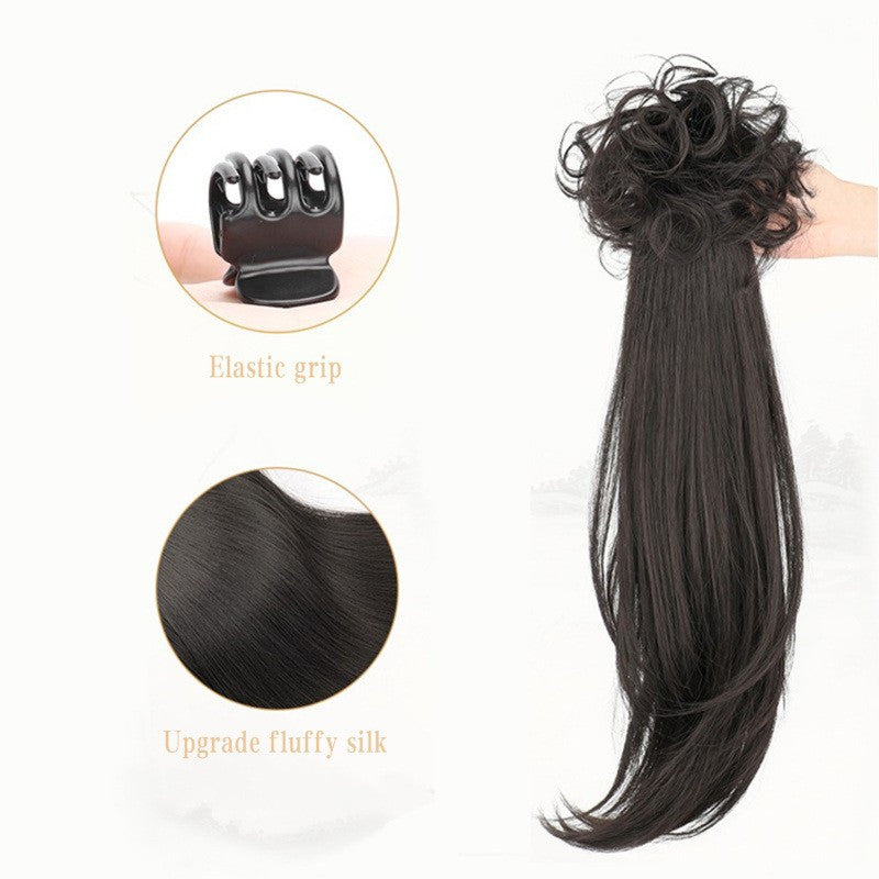 Elegant Deep Wave Ponytail Extension for Women - Natural-Looking Synthetic Hair, Claw Clip In, Versatile for All Occasions