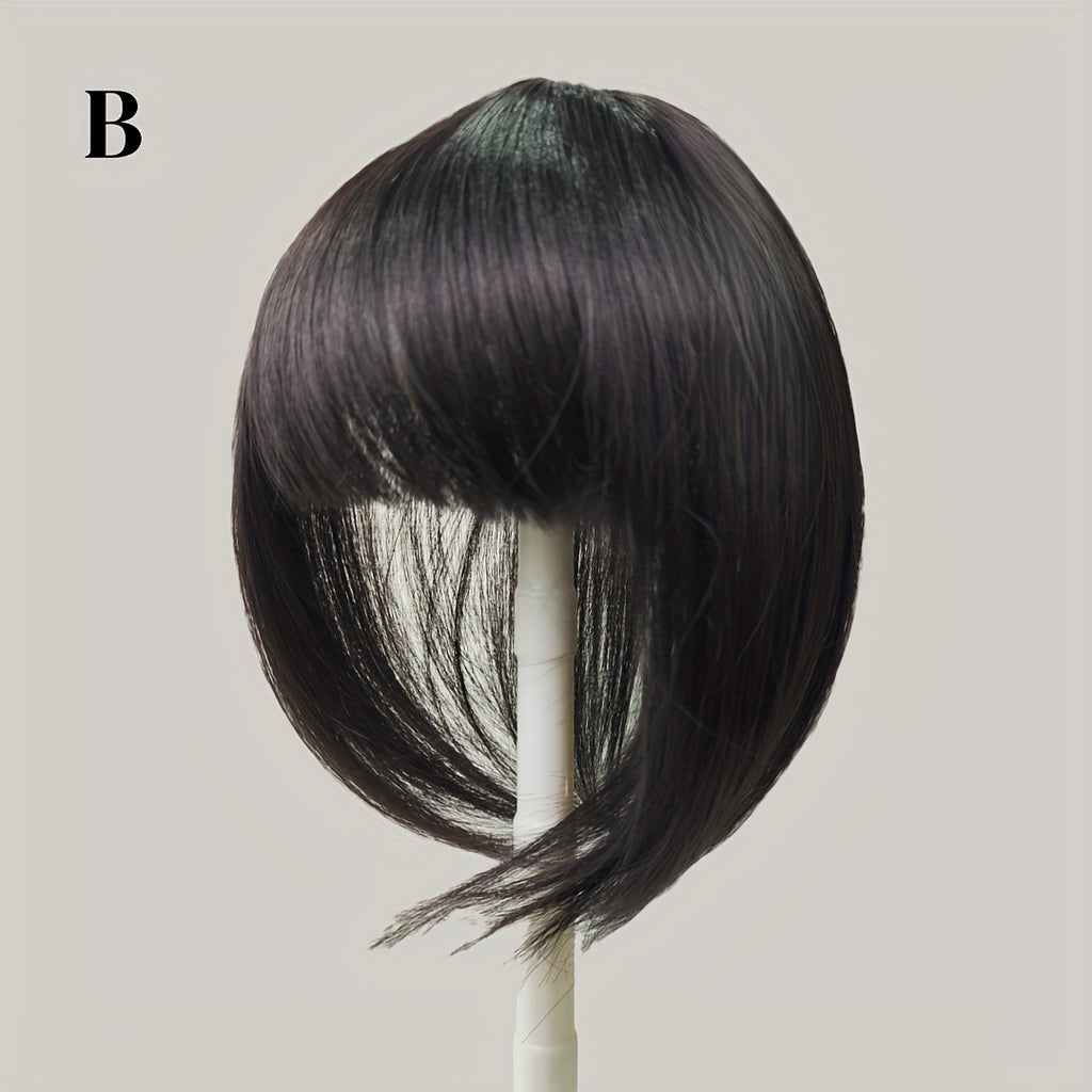 Instant 360° Straight Synthetic Hair Clip-In Bangs Toppers - Easy to Use, Suitable for All Hair Types, Natural Looking Hair Extensions for Women(15 Different Colors\30G)