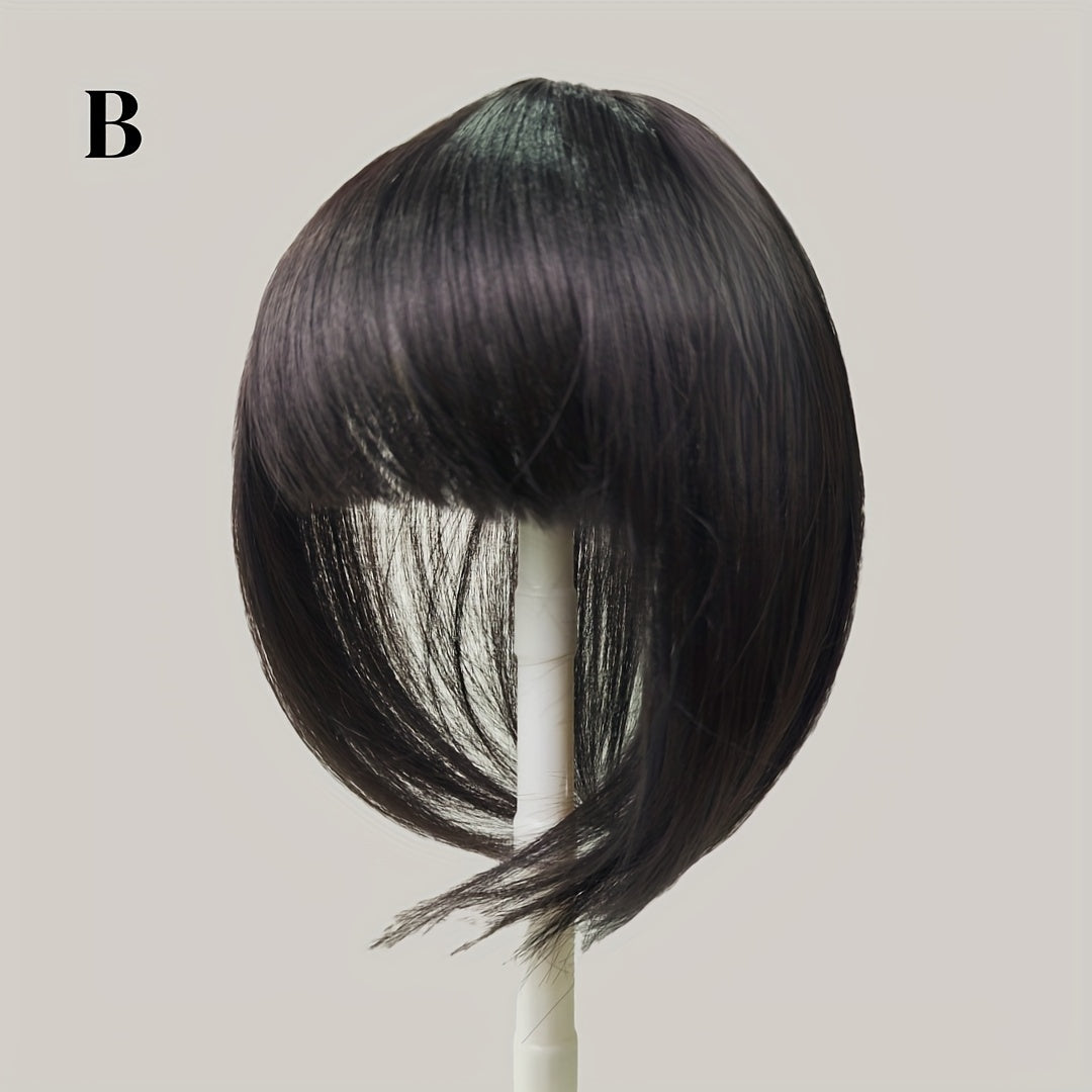 Instant 360° Straight Synthetic Hair Clip-In Bangs Toppers - Easy to Use, Suitable for All Hair Types, Natural Looking Hair Extensions for Women(15 Different Colors\30G)