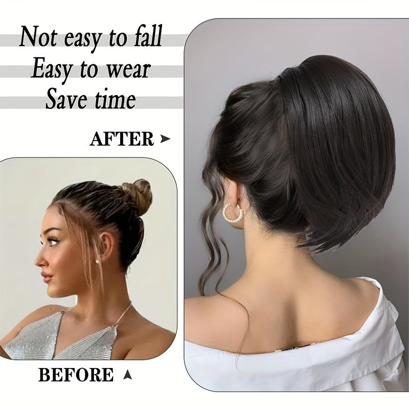 Chic Claw-Clip Ponytail Extension for Women - Straight Synthetic Hair, Versatile & Easy to Style