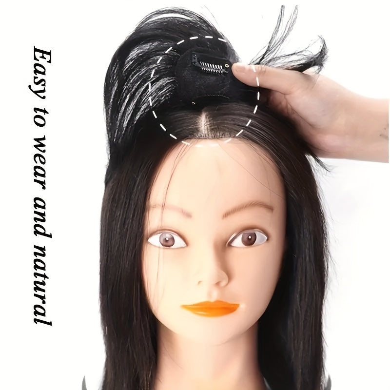 Instant 360° Straight Synthetic Hair Clip-In Bangs Toppers - Easy to Use, Suitable for All Hair Types, Natural Looking Hair Extensions for Women(15 Different Colors\30G)