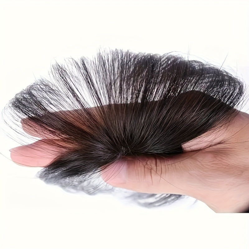 [Everyday Elegance] Chic 3D Clip-In Bangs Fringe for Women - Invisible Synthetic Hairpiece, Natural Black, Straight Style, Fit, with Temples - Perfect for Daily Wear