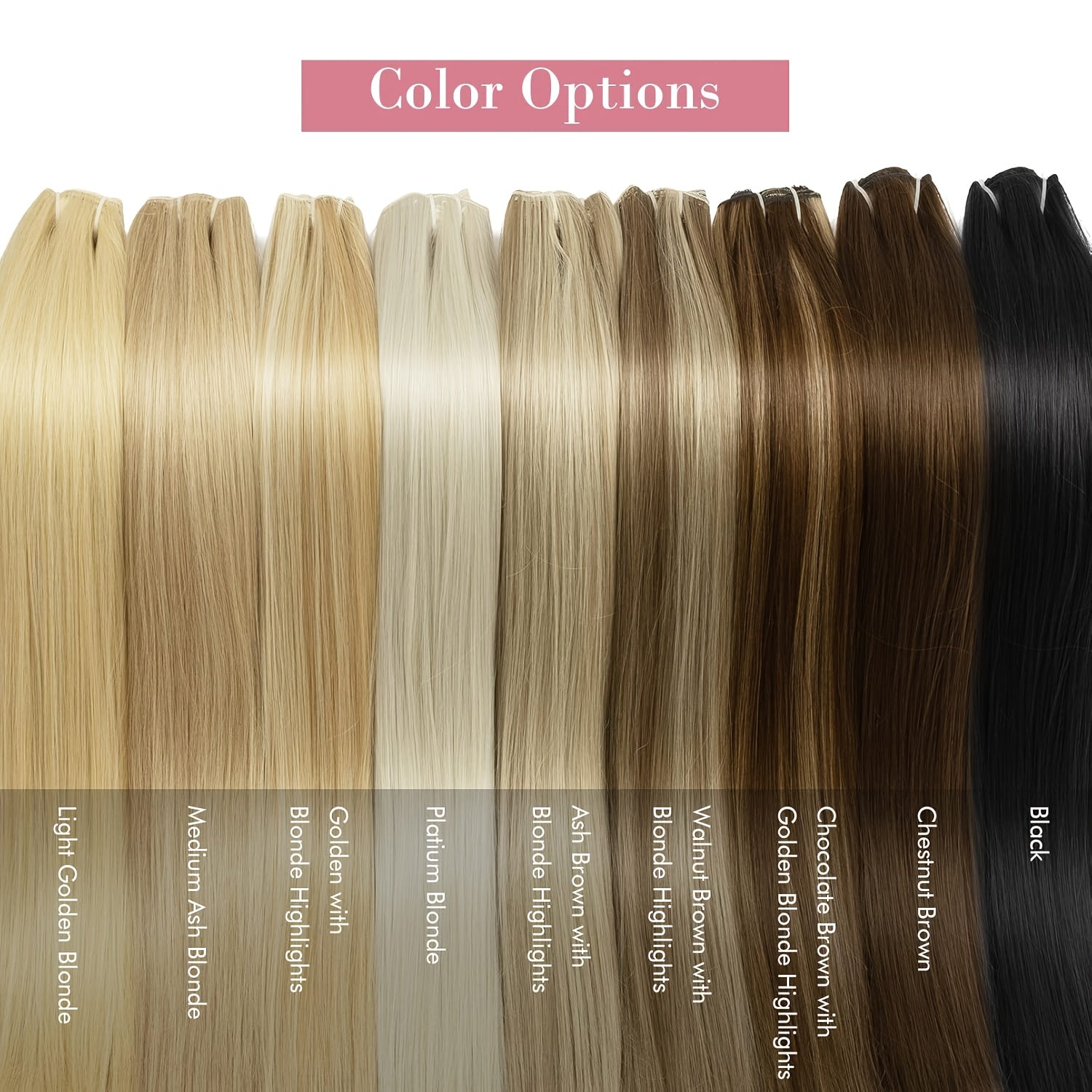 Clip in Hair Extensions, Hair Extensions Thick Long Lace Weft Lightweight Synthetic Hairpieces for Women (60.96 cm-240 Gram(Pack of 5), Chocolate Brown with Golden Blonde Highlights)