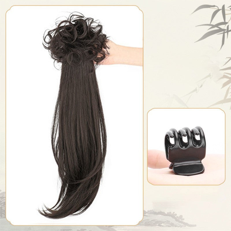 Elegant Deep Wave Ponytail Extension for Women - Natural-Looking Synthetic Hair, Claw Clip In, Versatile for All Occasions